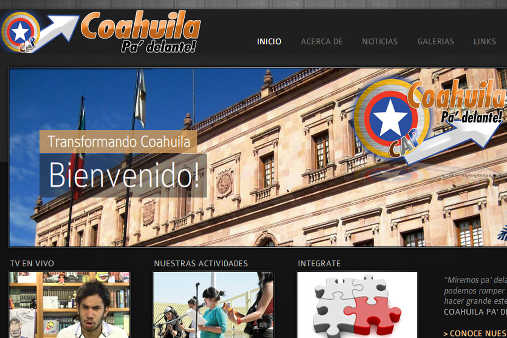 Página web Coahuila Padelante