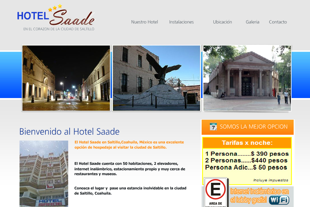 Página web Hotel Saade