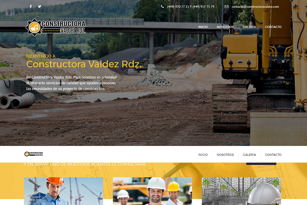 Página web Constructora Valdez