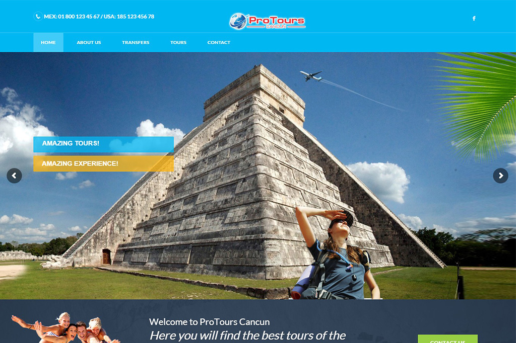 Página web ProTours Cancun