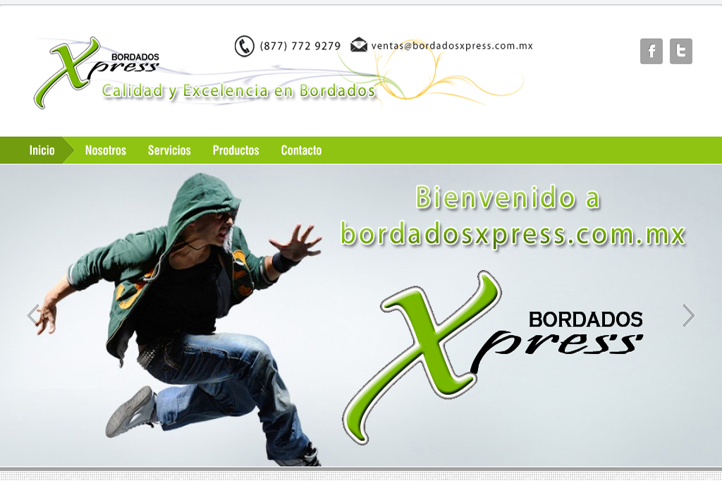 Página web Bordados Xpress