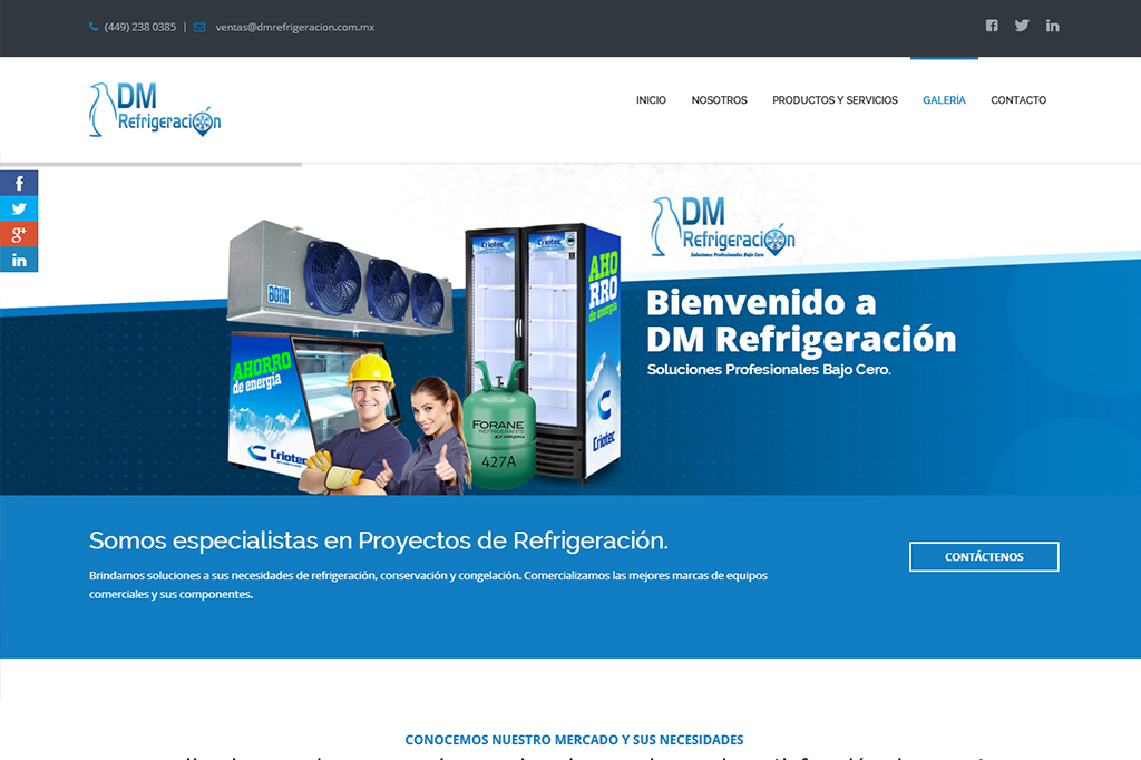 Página web DM Refrigeración