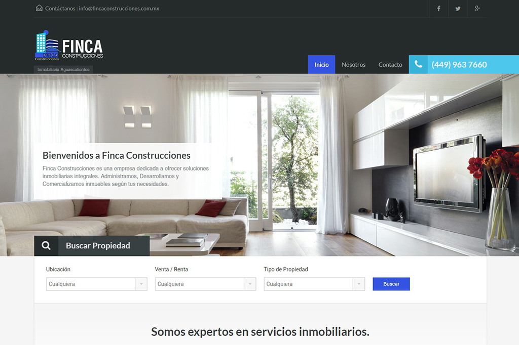 Página web Finca Construcciones