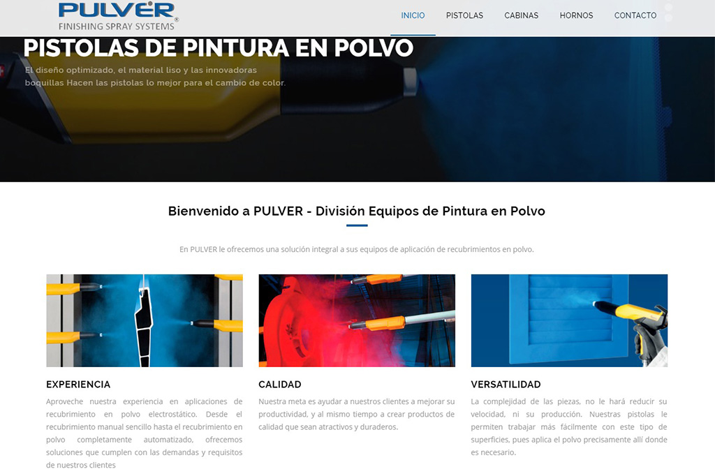 Página web Equipo de Pintura en Polvo