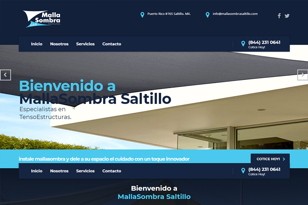 Página web MallaSombra Saltillo