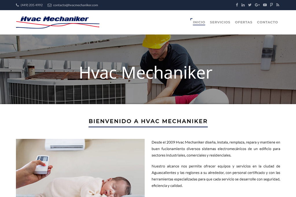 Página web HvacMechaniker