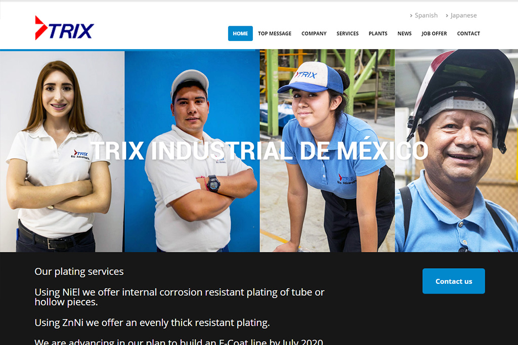 Página web Trix Industrial